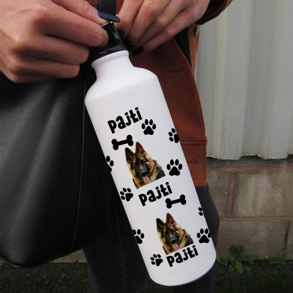 Német juhászos kulacs névvel és saját képpel