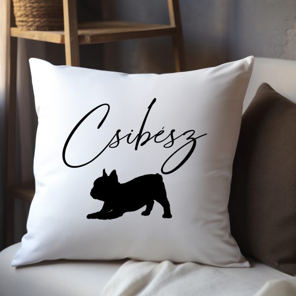 Francia bulldogos párna névvel