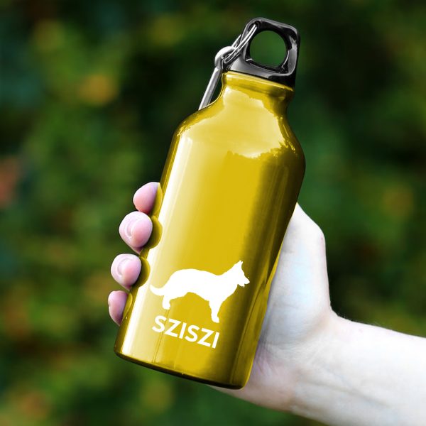 Gravírozott német juhászos kulacs névvel