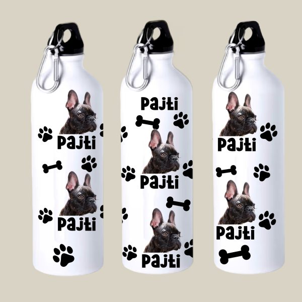 Francia bulldogos kulacs névvel és saját képpel