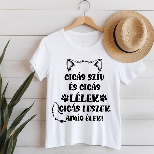 Cicás szív és cicás lélek póló