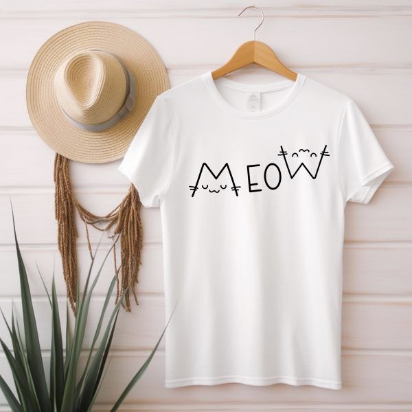 Póló meow felirattal és cicákkal