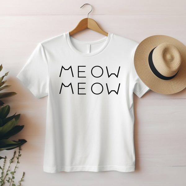 Póló dupla meow felirattal