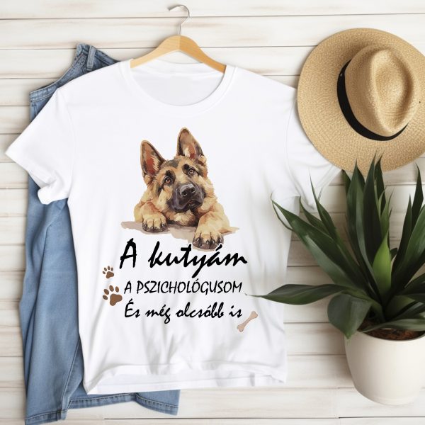 A kutyám a pszichológusom német juhászos póló
