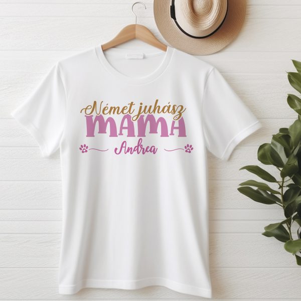 Német juhász mama póló névvel