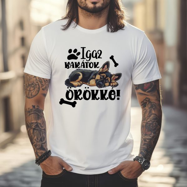 Igaz barátok örökké német juhászos póló