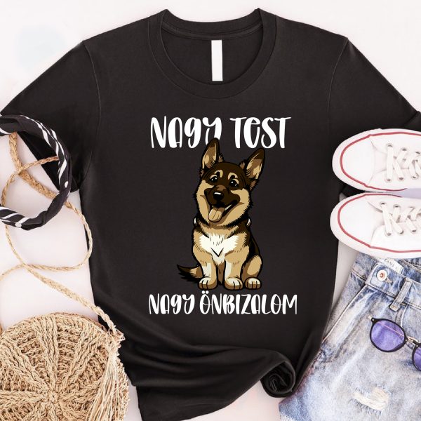 Nagy test, nagy önbizalom német juhászos póló