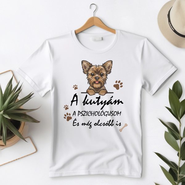 A kutyám a pszichológusom yorkis póló