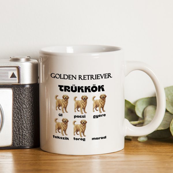 Golden retriever trükkök bögre