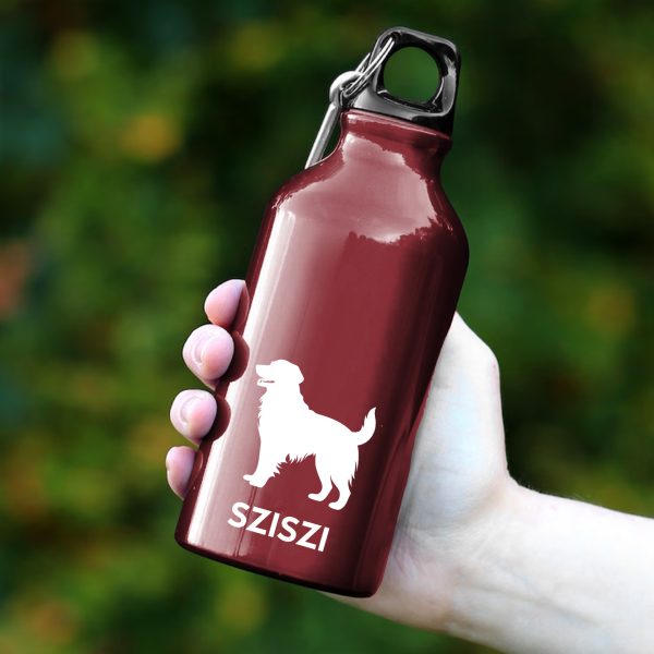 Gravírozott golden retrieveres kulacs névvel