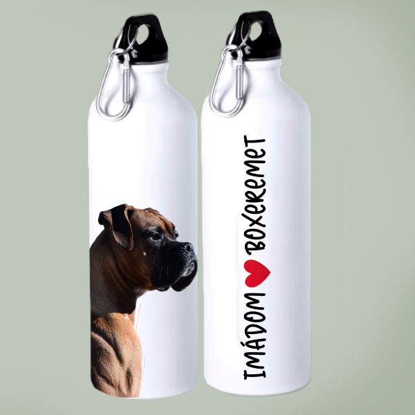 Imádom a boxeremet kulacs, fényképpel