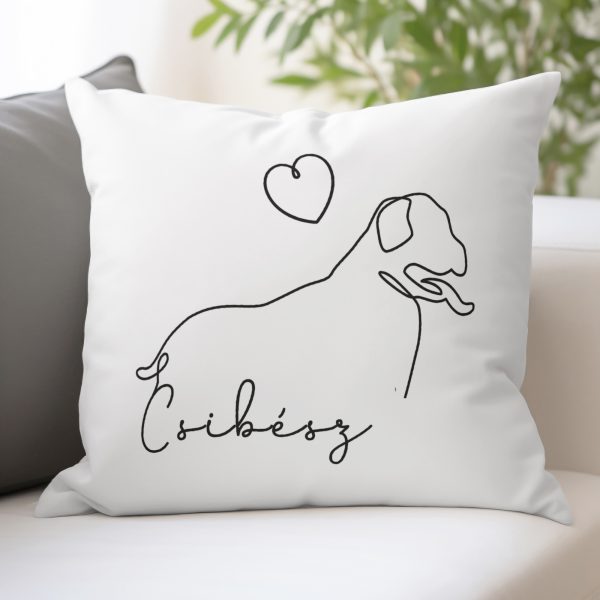 Lineart stílusú staffis párna névvel