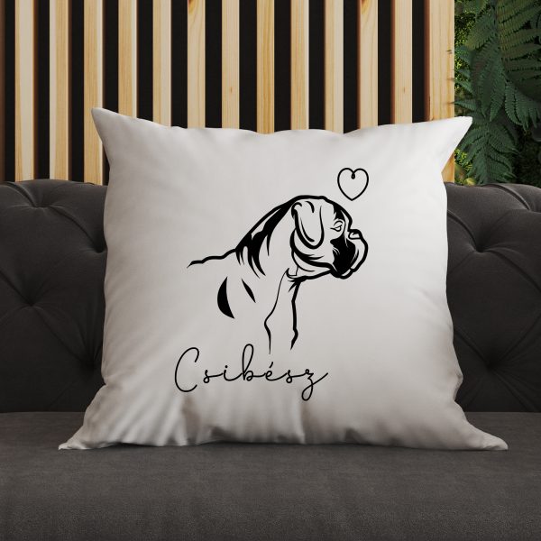 Lineart stílusú boxeres párna névvel