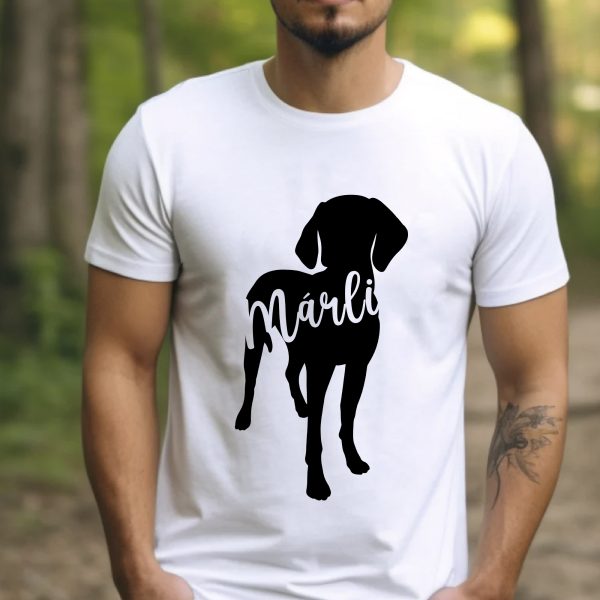 Vizsla sziluettes póló, névvel