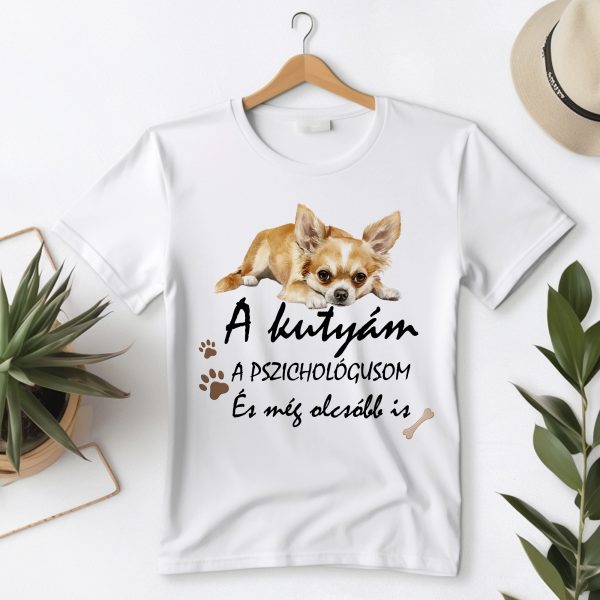 A kutyám a pszichológusom, csivavás póló