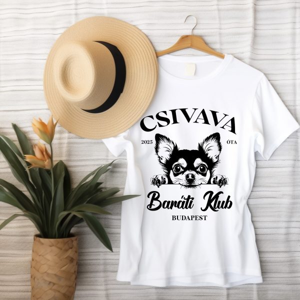 Csivava baráti klub póló, évszámmal, helyszínnel