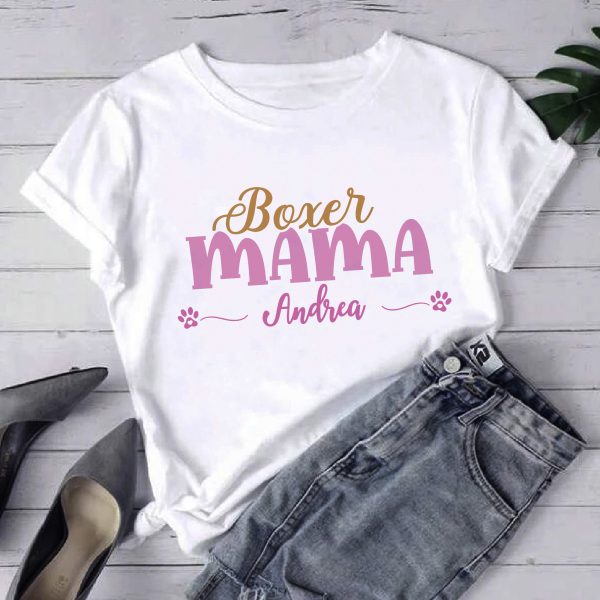 Boxer mama póló, névvel