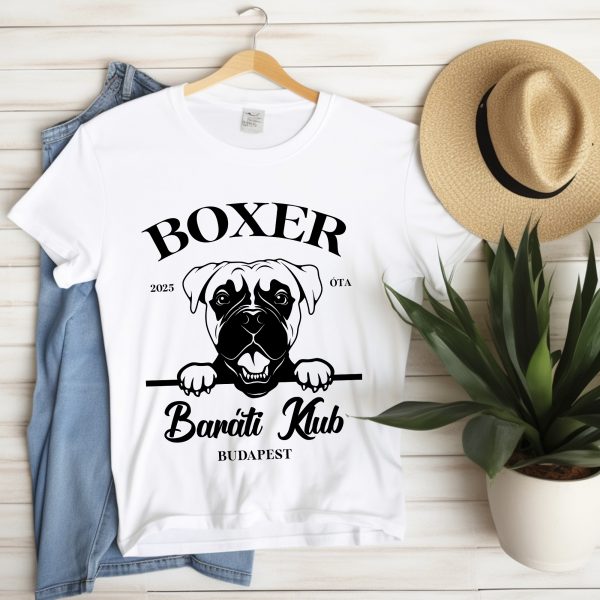 Boxer baráti klub póló, évszámmal, helyszínnel