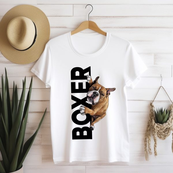 Boxer feliratos póló, cuki boxerrel