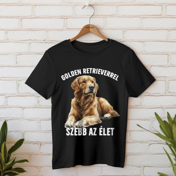 Golden retrieverrel szebb az élet póló