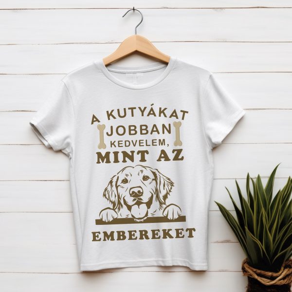 A kutyákat jobban kedvelem, mint az embereket, golden retrieveres póló