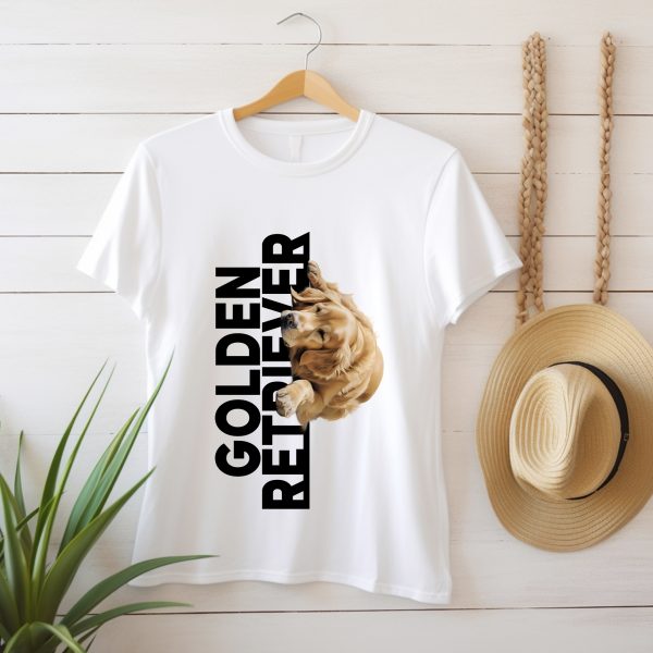 Golden retriever feliratos póló, cuki golden retrieverrel